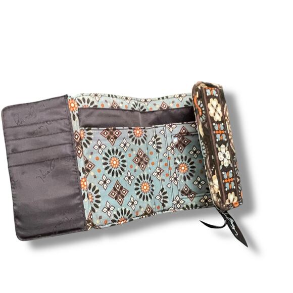 Vera Bradley Retired Canyon Floral Trifold Wallet Snap Zip Purse Clutch Quilted - Picture 6 of 13